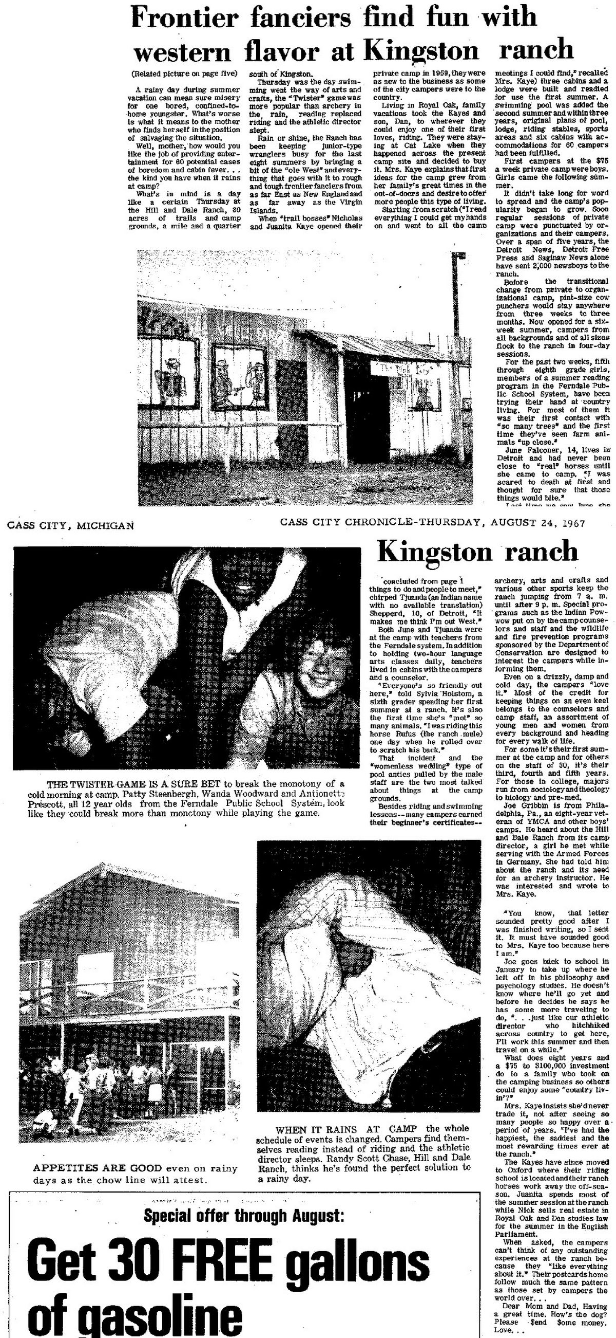 Hill and Dale Ranch - August 24 1967 Article